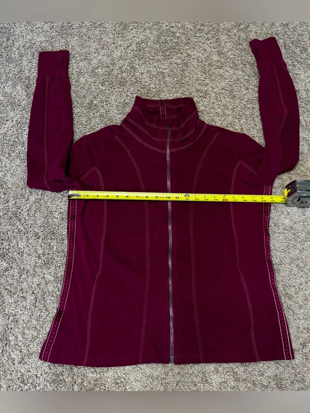 Kuhl Women’s Burgundy Full-Zip Jacket size Large organic cotton hike outdoors
